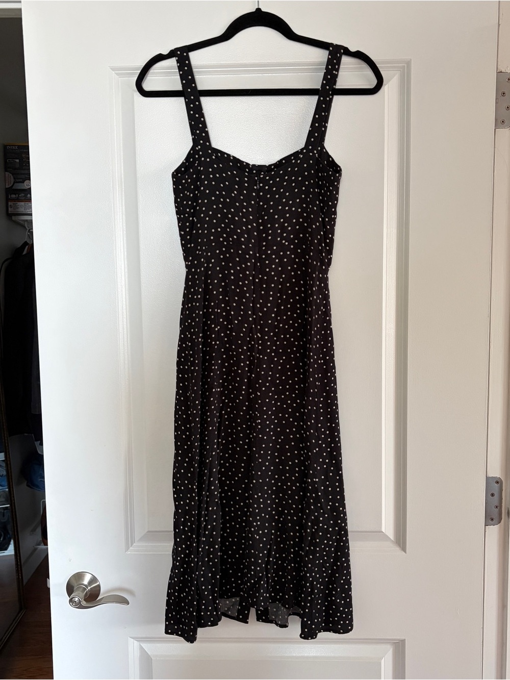 Reformation Black Polka Dot Midi Dress